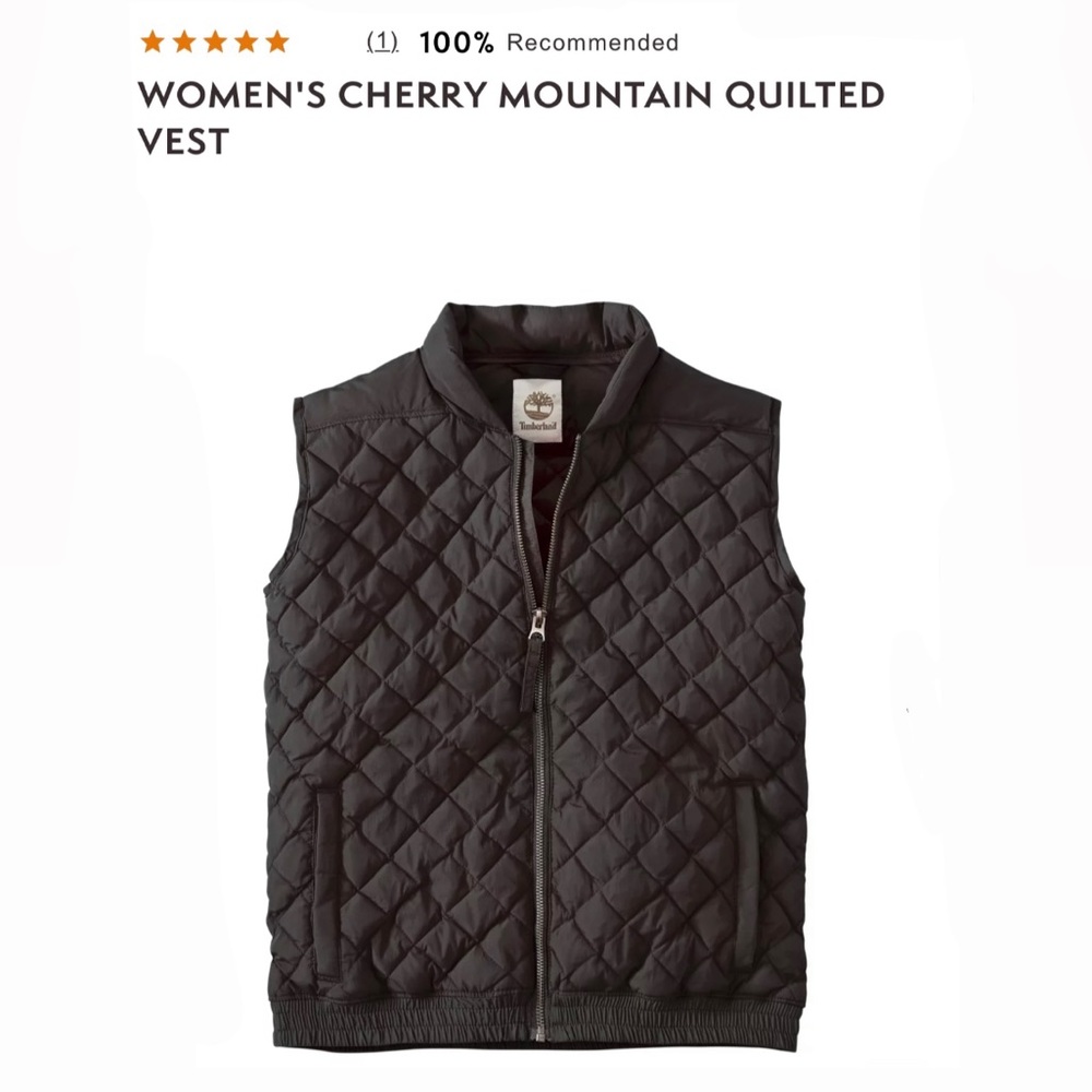 NWT Timberland Cherry Mountain Quilted Vest